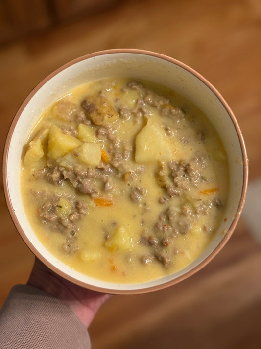 Creamy Kunekune Sausage Soup