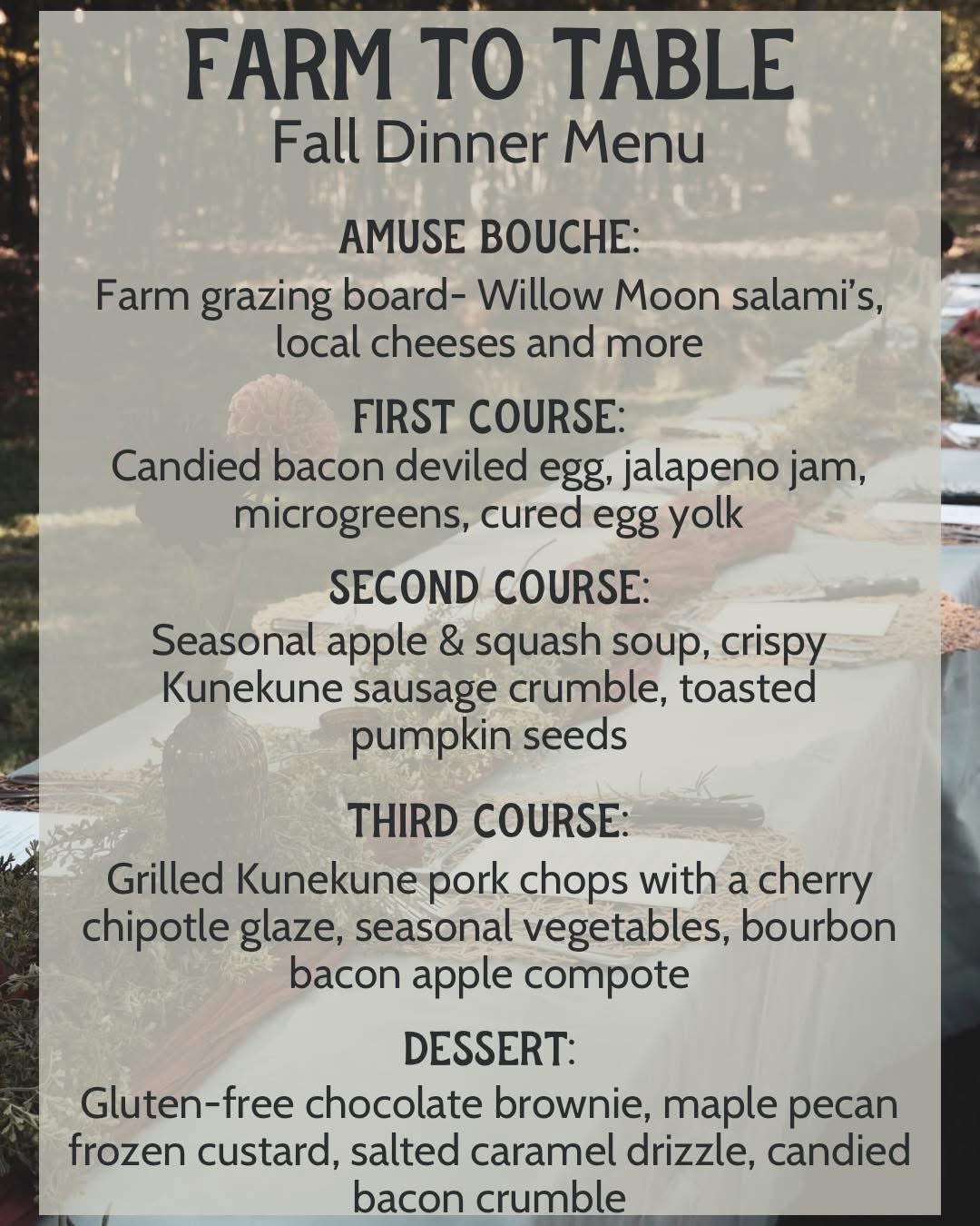 Farm To Table Dinner
