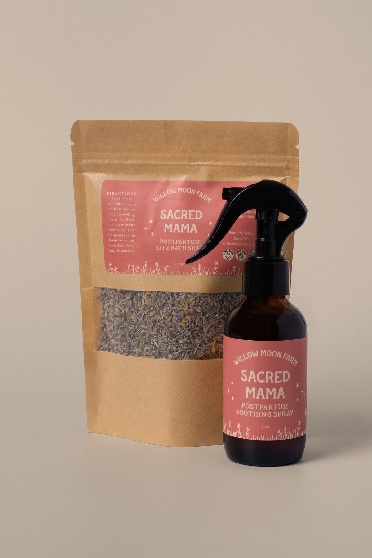 Sacred Mama Postpartum Spray + Sitz Bath Bundle