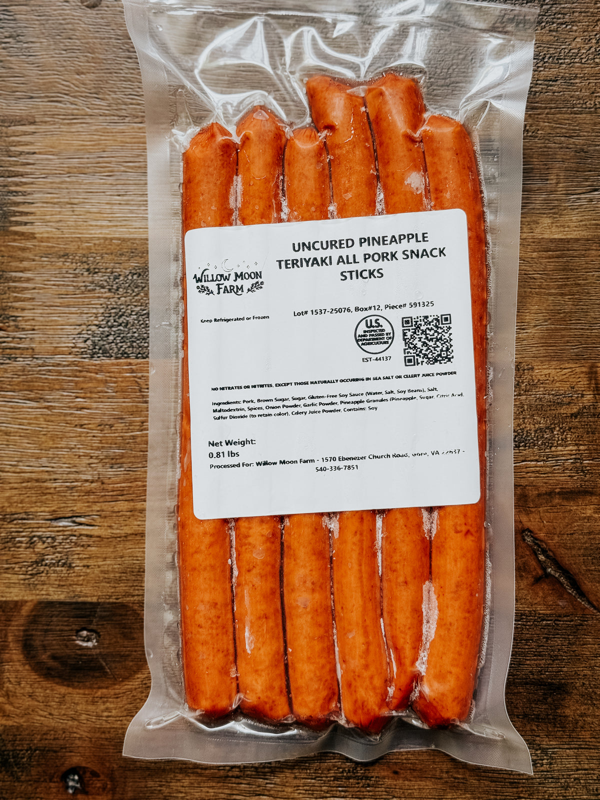 Teriyaki Pineapple Pork Snack Sticks